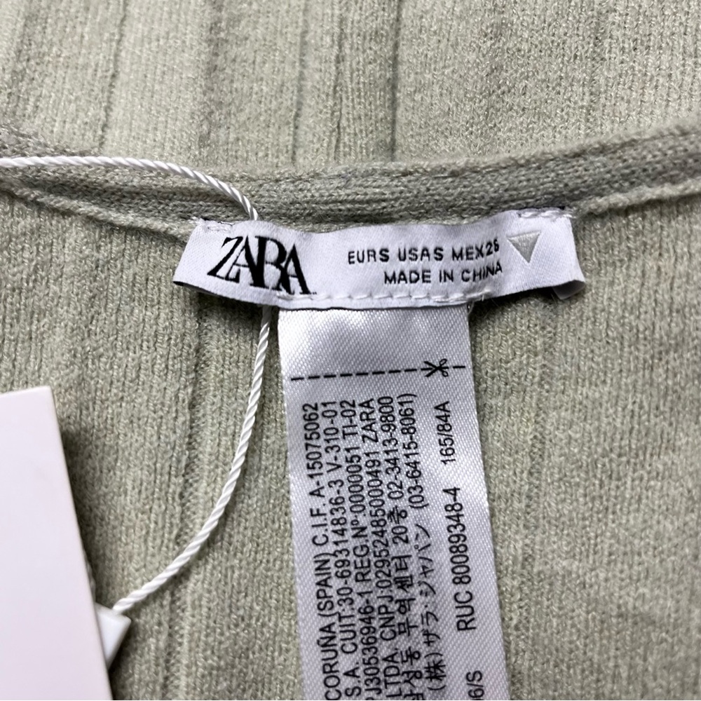 Zara ladies Green Ribbed Jumpsuit size small (NWT) - Picture 6 of 7